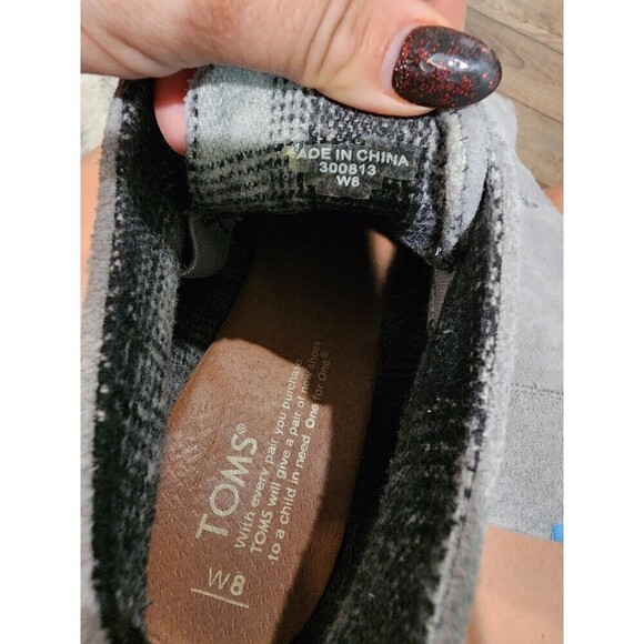 Toms Boots Womens 8 Desert Ankle Booties Grey Suede Round Toe Wedge Heels - Picture 8 of 10